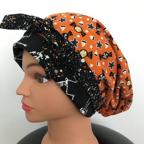Scrub CAP/HAT *Reversible *Long Ties *Halloween - Picture 4 of 16